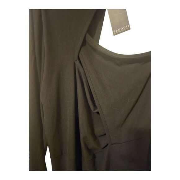 NWT ELOQUII‎ Black Asymmetrical Midi Dress - Size 18/20 - Picture 6 of 10